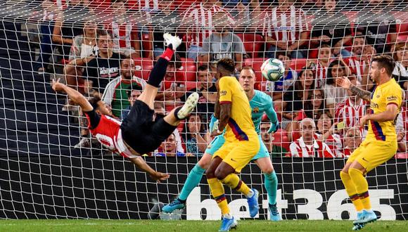 Barcelona vs. Athletic Bilbao: Aritz Aduriz marcó el 1-0 con golazo de tijera. (Foto: EFE)