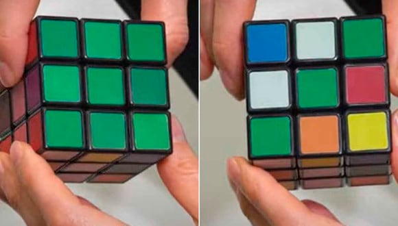 El cubo de Rubik cambia de color según el lado por donde lo mires. Algo que hace imposible que logre resolverse. | Foto: Captura PR TIMES TV