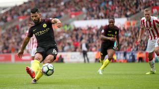 Manchester City goleó 4-1 a Stoke con doblete del 'Kun' Agüero