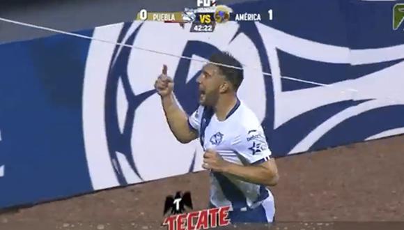 Lucas Cavallini anotó con un gran cabezazo en el estadio Cuauhtémoc (Foto: captura)
