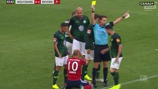 YouTube: tarjeta amarilla a Arjen Robben por simular falta en duelo entre Bayern vs. Wolfsburgo| VIDEO