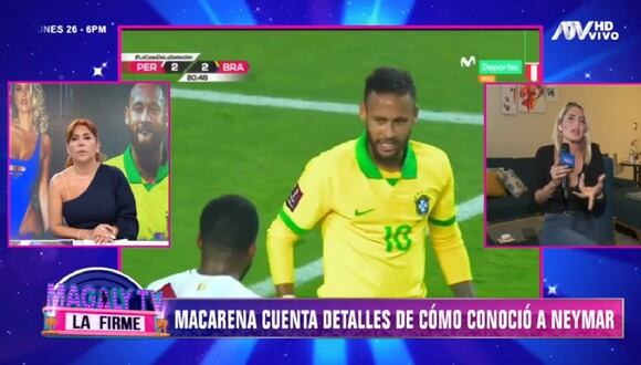 Neymar quiso encuentro con Macarena Gastaldo tras jugar contra Perú, pero no se concretó. (Foto: Captura Magaly TV: La Firme)