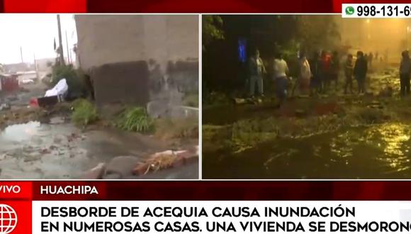 Al menos 50 familias quedaron afectadas a causa de la inundación. (Foto: Captura/América Noticias)