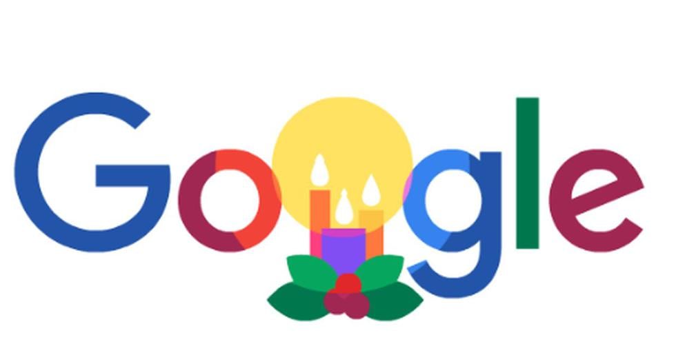El doodle tiene la forma de una corona de Adviento con tres velas encendidas. (Google)