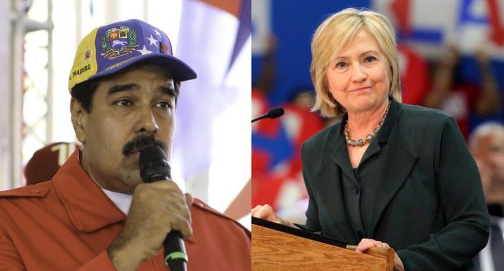 Nicolás Maduro, presidente de Venezuela, y Hillary Clinton, precandidata a la presidencia de Estados Unidos (Foto: EFE)