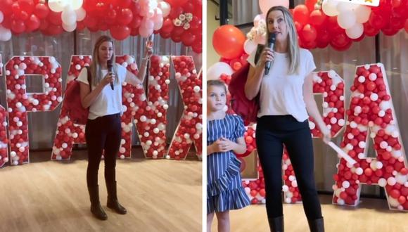 Sara Blakely dio la sorpresa a sus empleados en una celebración en la sede de Georgia (Estados Unidos). (Foto: Instagram @sarablakely)