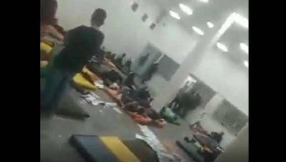 Difunden video de migrantes en instalaciones del INM en Ciudad Juárez antes del incendio. (Captura de video)