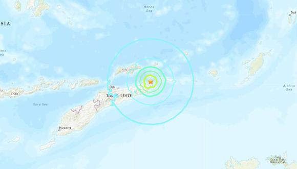 Terremoto de magnitud 6,2 sacude Timor Oriental y Australia. (USGS).