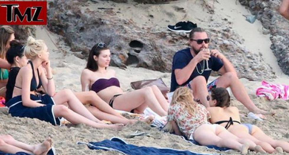 Leonardo DiCaprio recibió 2015 rodeado de mujeres. (Foto: TMZ)