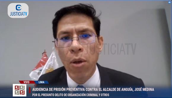 Fiscal Jorge García Juárez respondió a cuestionamientos del abogado del alcalde de Anguía, José Medina Guerrero. (Foto: Justicia TV)