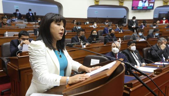Mirtha Vásquez se presentó ante el pleno para pedir el voto de confianza. (Foto: Congreso)