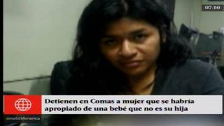 Comas: detienen a mujer acusada de sustraer a bebe en Huancayo