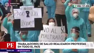 Trabajadores de salud realizan protestas en todo el país