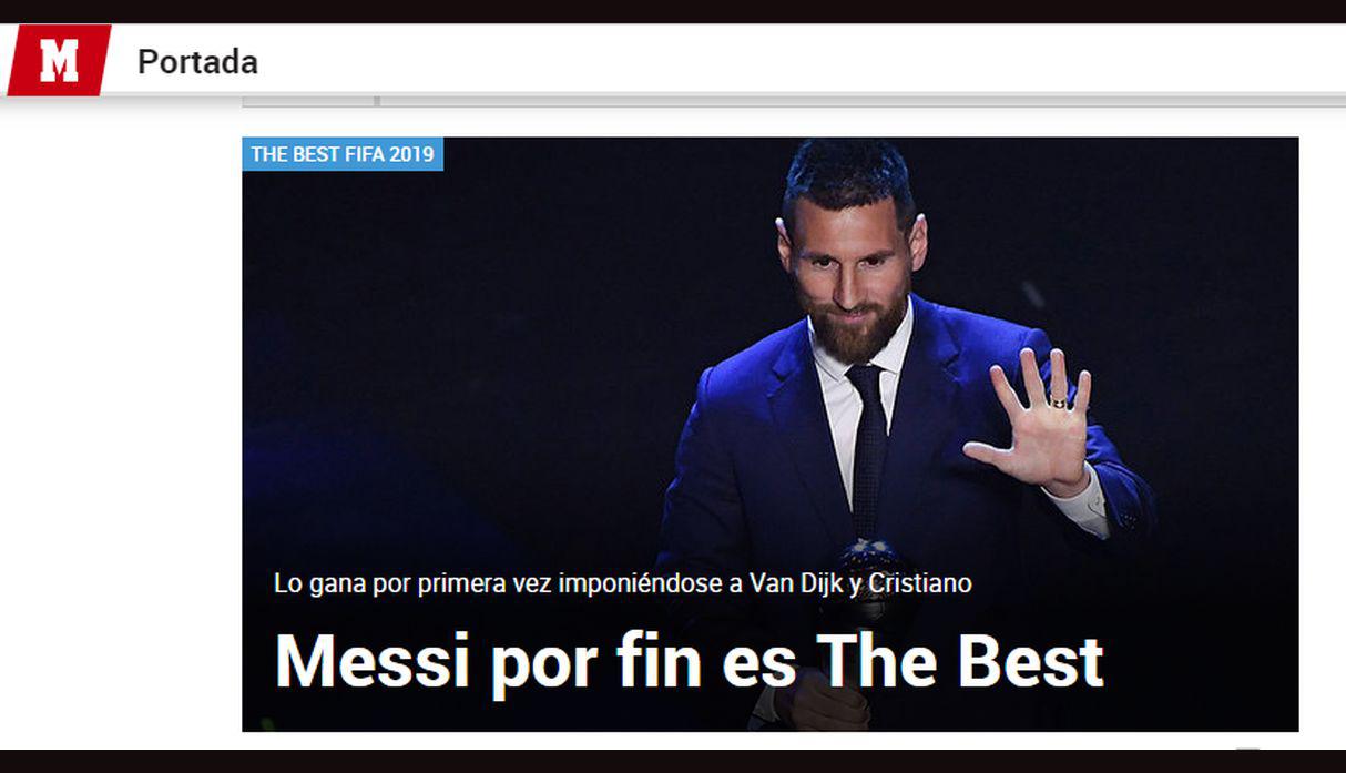 Lionel Messi ganó The Best 2019: los medios internacionales reaccionaron por la victoria del argentino. (Fotos: captura)