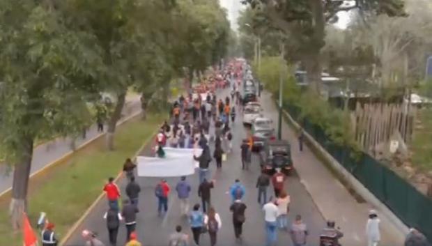 Trabajadores de Las Bambas marcha en Lima. (Captura: Canal N)
