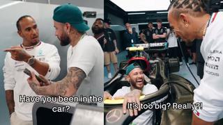 Lewis Hamilton presta su Mercedes a Neymar: así fue la imperdible reacción del brasileño | VIDEO
