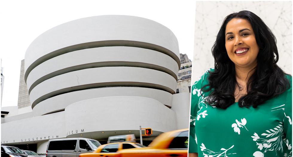 Geaninne Gutiérrez-Guimarães es la curadora de arte latinoamericano en el prestigioso museo Guggenheim. (Foto composición AFP y de Scott Rudd/Guggenheim)