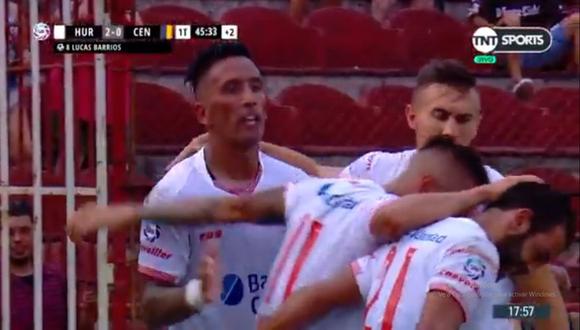 Lucas Barrios se encargó de colocar el 2-0 en el Huracán vs. Rosario Central por la fecha 16° de la Superliga argentina (Foto: captura de pantalla)