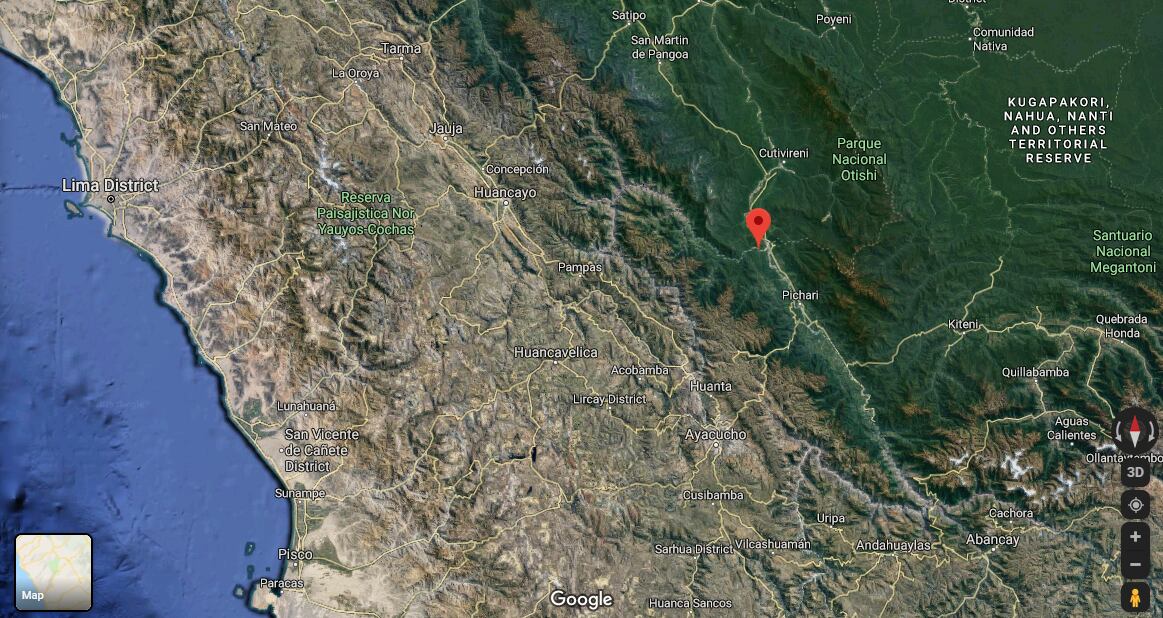 El mando senderista fue derribado en la quebrada de Parhuamayo, un corredor de droga que pertenece al distrito de Canayre, en Huanta, Ayacucho, muy cerca del límite con Junín.