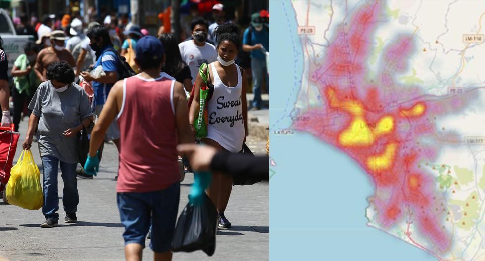 La vida no será la misma por un tiempo tras el avance del coronavirus en Lima, tal como se muestra en el mapa trabajado por Essalud. (Foto: GEC / Essalud)