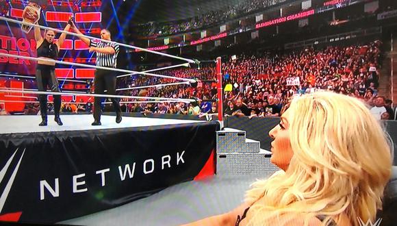 Ronda Rousey vs. Ruby Riott se enfrentaron por el título femenino de RAW  en WWE Elimination Chamber 2019. La ex estrella de la UFC retuvo el campeonato en un minuto. (Foto: WWE).