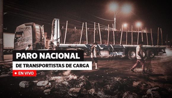 Desde la mañana del lunes 15 de marzo, en diferentes puntos del país, transportistas de carga pesada acatan un paro nacional indefinido en reclamo al alza del precio del combustible, entre otras demandas. (Foto: Diseño EC)