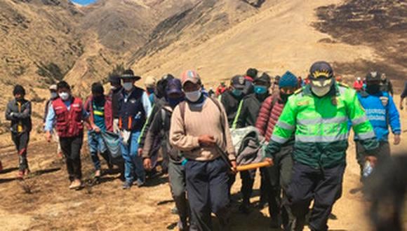 Brigada halló 8 cuerpos calcinados en la quebrada Falchayoc Huayco, en la comunidad de Andayaque, todos hombres, 4 adultos y 4 menores de edad. (Foto: PNP Cusco)
