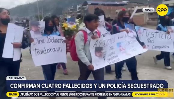 Con esto, según RPP TV, se eleva a 4 la cifra de fallecidos en Apurímac y ya son cinco las víctimas en todo el país durante las protestas.