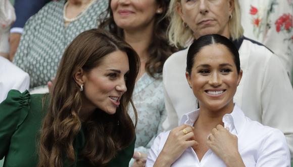 Kate Middleton y Meghan Markle en una imagen del 13 de julio de 2019. (Foto de Ben Curtis / POOL / AFP).