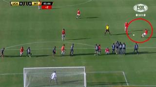 U. de Chile vs. Internacional: Paolo Guerrero ejecutó tiro libre que pasó cerca y generó el lamento de Coudet [VIDEO]