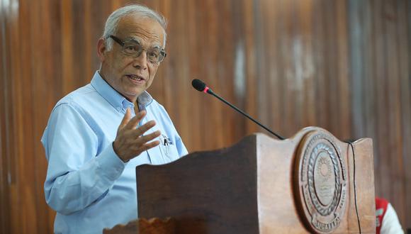 El primer ministro, Aníbal Torres, cuestionó a la fiscalía desde un evento en Pucallpa. (foto: PCM)