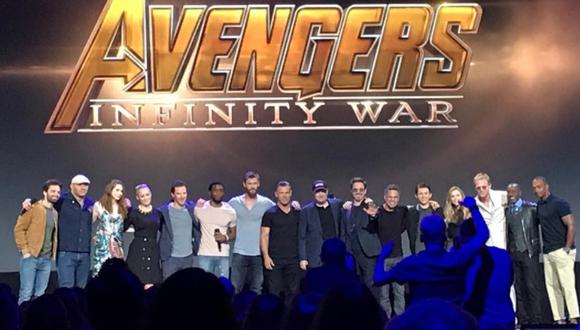 Elenco de "Avengers: Infinity War" durante la conferencia D23. (Foto: Captura de pantalla)