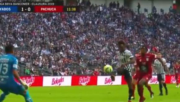 Avilés Hurtado regaló una excelsa definición en el encuentro entre Monterrey y Pachuca, por la primera fecha del Torneo Clausura de México. (Foto: captura de video)