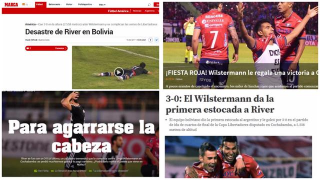 Mosquera y Wilstermann son noticia mundial por goleada a River en Libertadores. (Foto: Facebook)