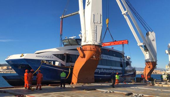 El denominado “Ferry Amazonas II” conectará a las principales ciudades y comunidades ubicadas en la ruta Iquitos-Santa Rosa. (Foto: MTC)