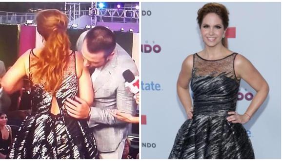 Lucero sufrió percance con su vestido en los Premios Tu Mundo