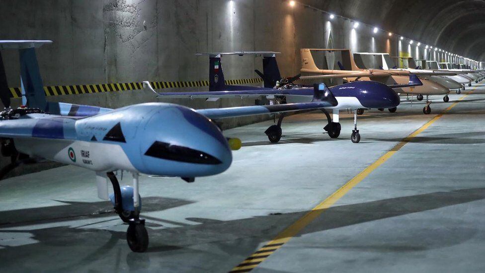 Drones recently displayed by Iran.  (Photo: EPA)